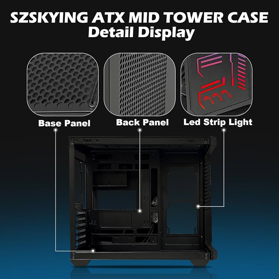 Amazon.co.jp: SZSKYING Sea View Gaming PCケース ATX